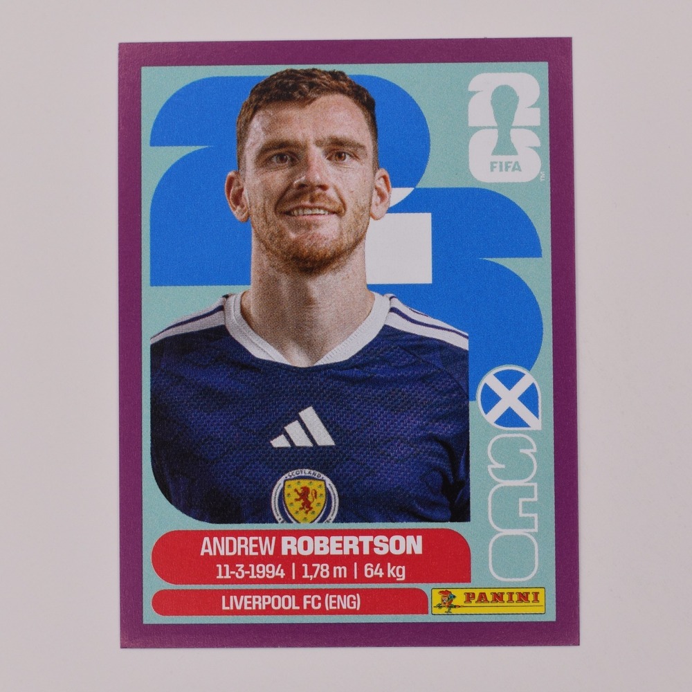 Panini Fifa World Cup 2026 Sticker PURPLE BORDER PARALLEL Andrew Robertson SCO 6